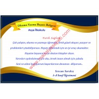 1.sınıf okuma yazma belgesi 8