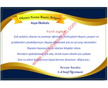 1.sınıf okuma yazma belgesi 8